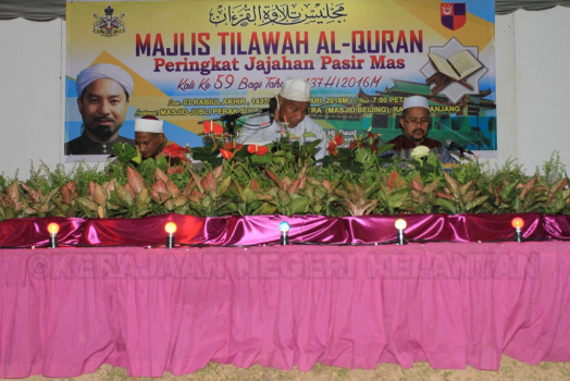 Majlis Tilawah Al-Quran Peringkat Jajahan Pasir Mas Kali ke-59 Pada 13 Januari 2016  Bertempat di Masjid Jubli Perak Ismail Petra Rantau Panjang