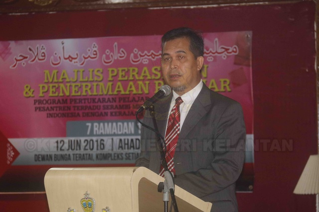 Majlis Perasmian Program Pertukaran Pelajar Santri Yayasan Pesantren Terpadu Serambi Mekah Padang Panjang, Indonesia Dengan Kerajaan Negeri Kelantan telah berlansung di Dewan Bunga Teratai, Pejabat Setiausaha Kerajaan Negeri Kelantan _MG_2013.jpeg