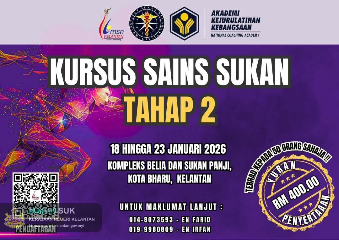 KURSUS SAINS SUKAN TAHAP 2 2026