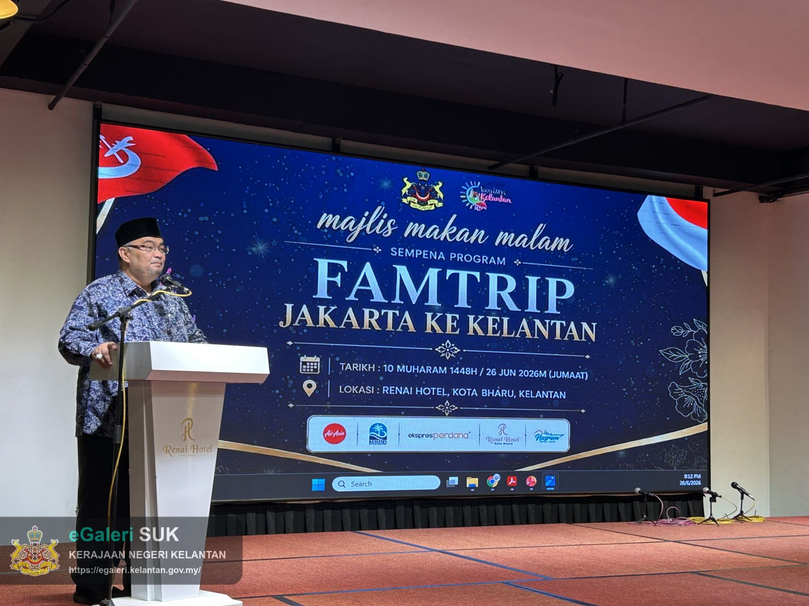 MAJLIS MAKAN MALAM BERSAMA KERAJAAN NEGERI KELANTAN SEMPENA PROGRAM FAMILIARIZATION TRIP FAM TRIP JAKARTA  KELANTAN TAHUN 2026