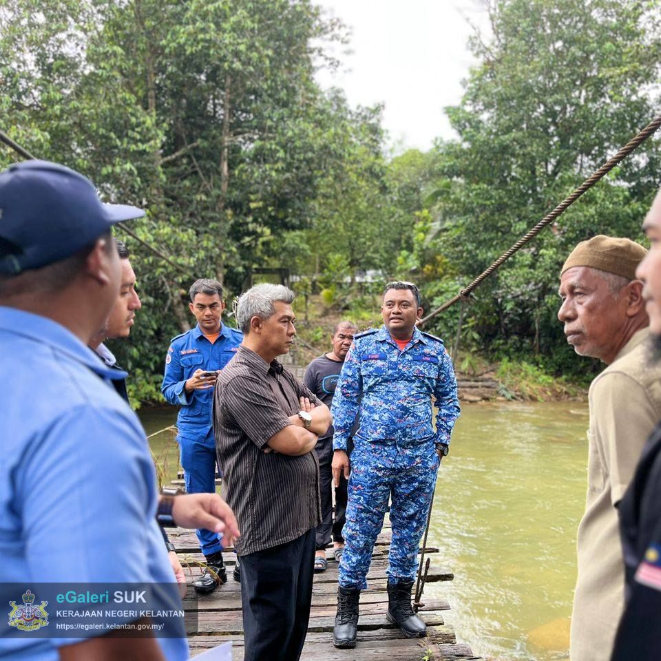 Lawatan ICU JPM dan Bahagian Bencana SUK Negeri Kelantan ke Jambatan Kg Chatel, Kuala Krai