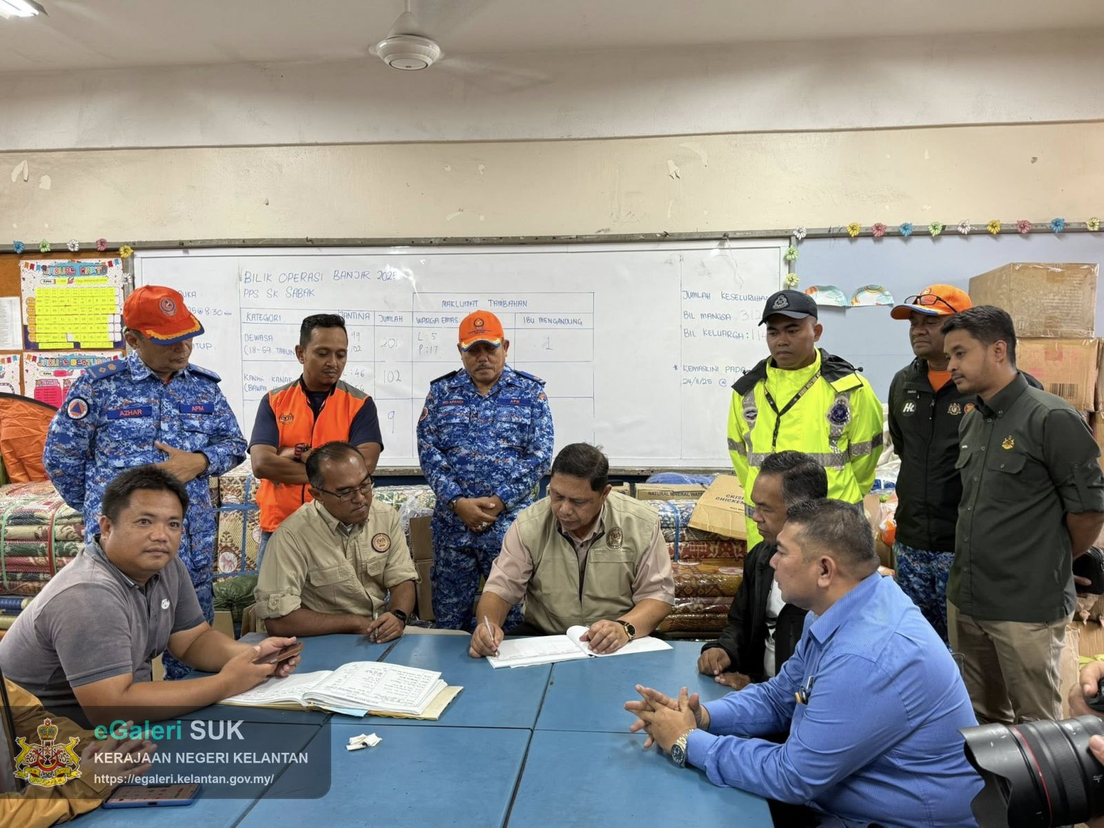 Lawatan KP NADMA ke Pusat Pemindahan Sementara SK Sabak
