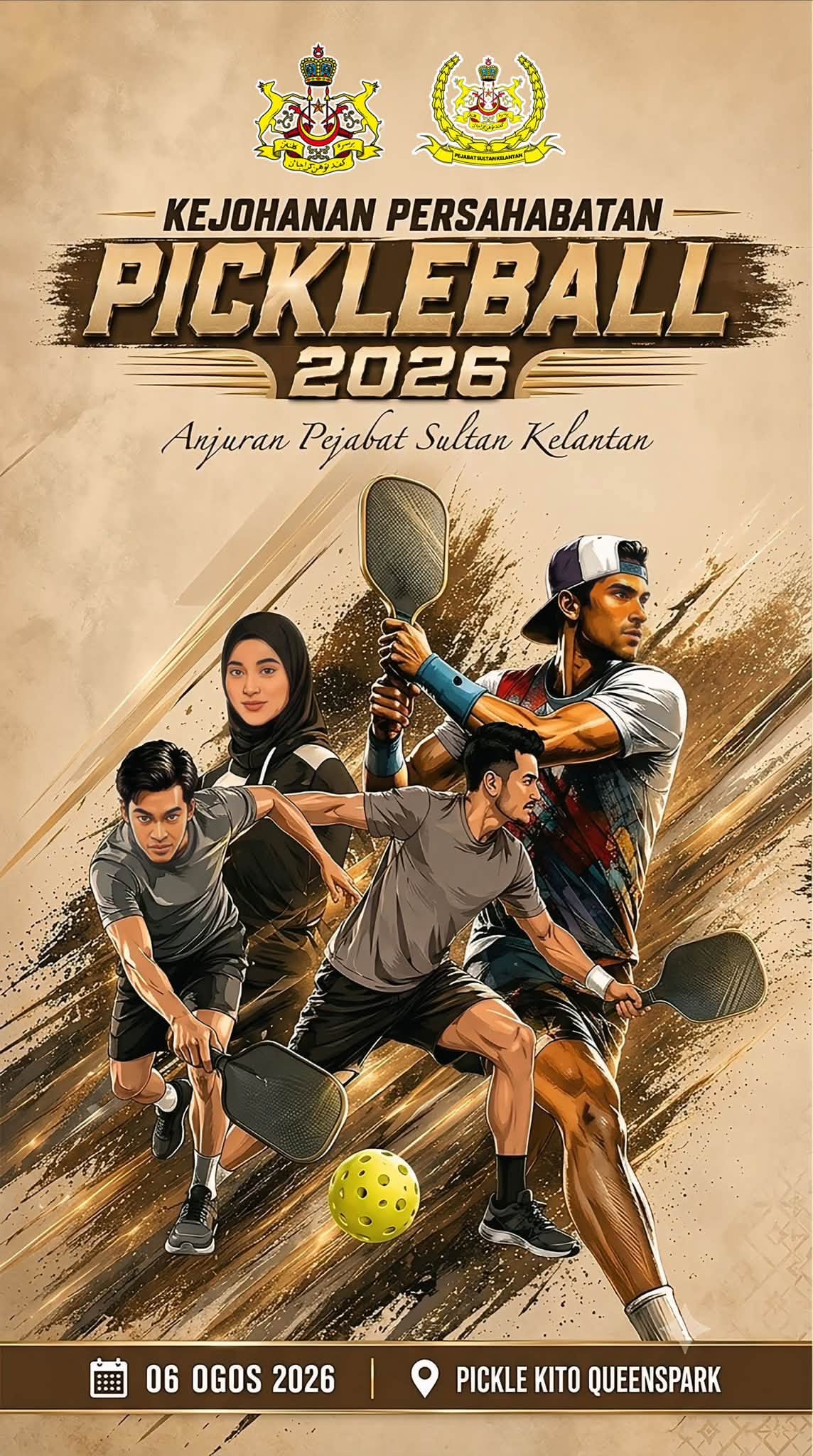 KEJOHANAN PERSAHABATAN PICKLEBALL 2026 ANJURAN PEJABAT SULTAN KELANTAN