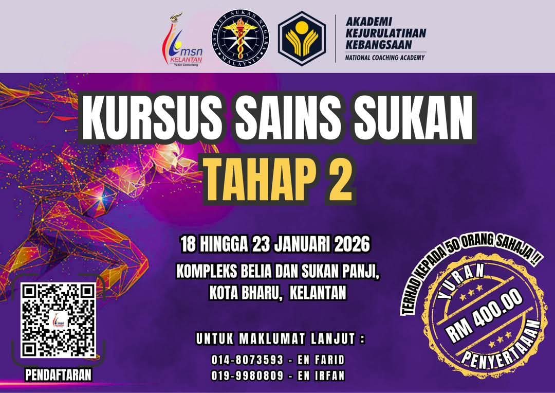 KURSUS SAINS SUKAN TAHAP 2 2026