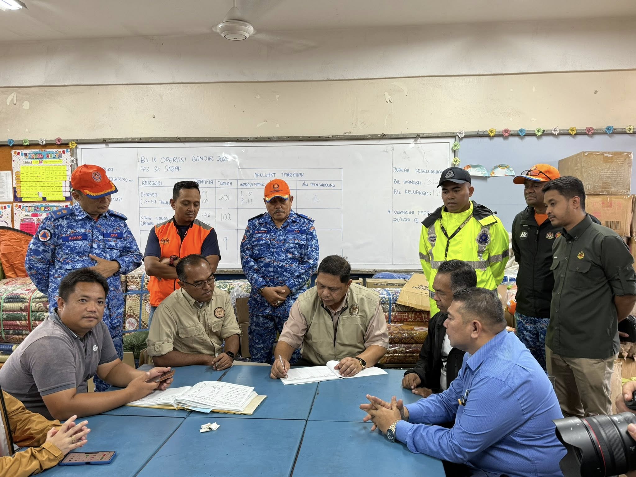 Lawatan KP NADMA ke Pusat Pemindahan Sementara SK Sabak