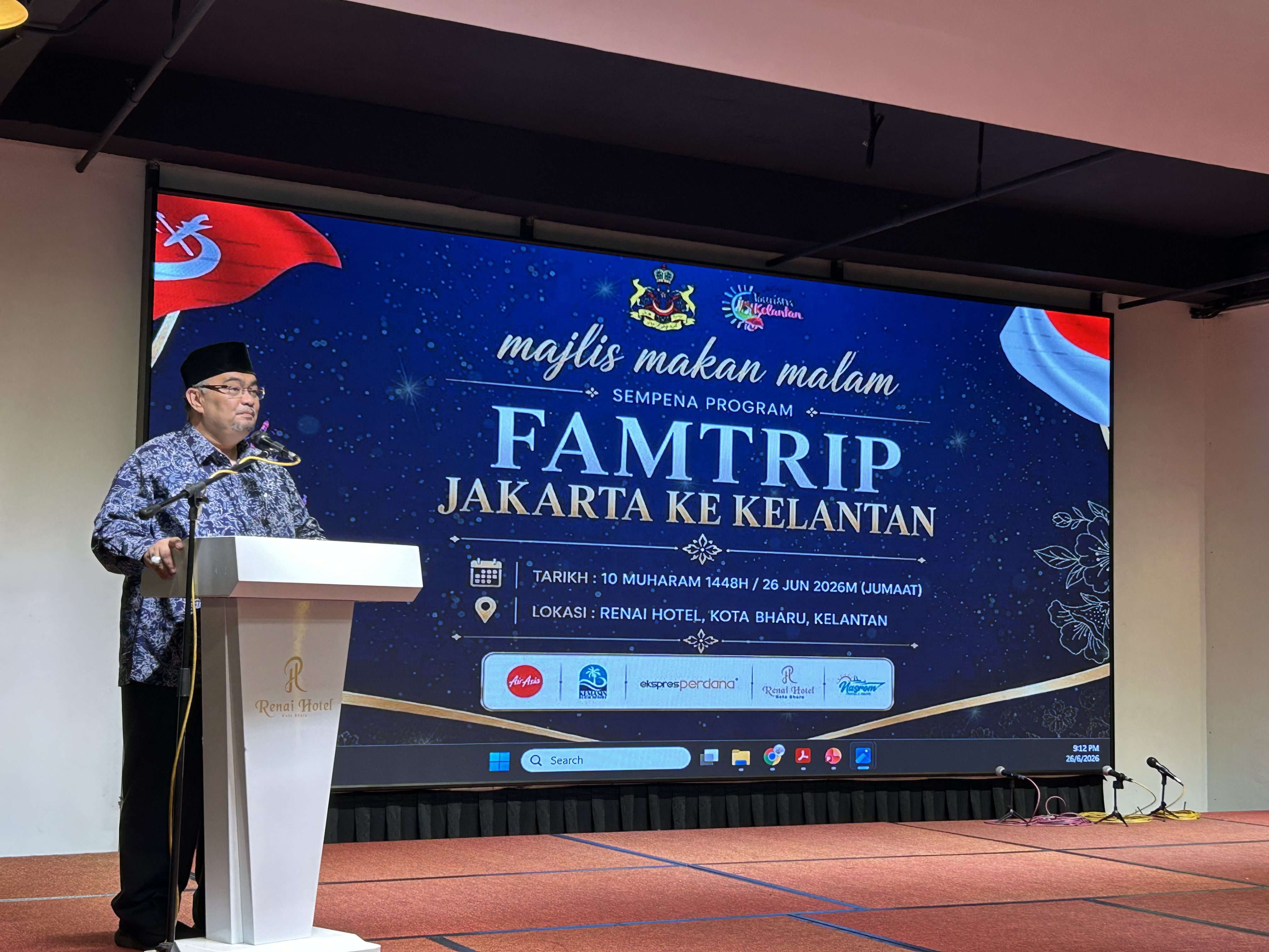 MAJLIS MAKAN MALAM BERSAMA KERAJAAN NEGERI KELANTAN SEMPENA PROGRAM FAMILIARIZATION TRIP FAM TRIP JAKARTA  KELANTAN TAHUN 2026